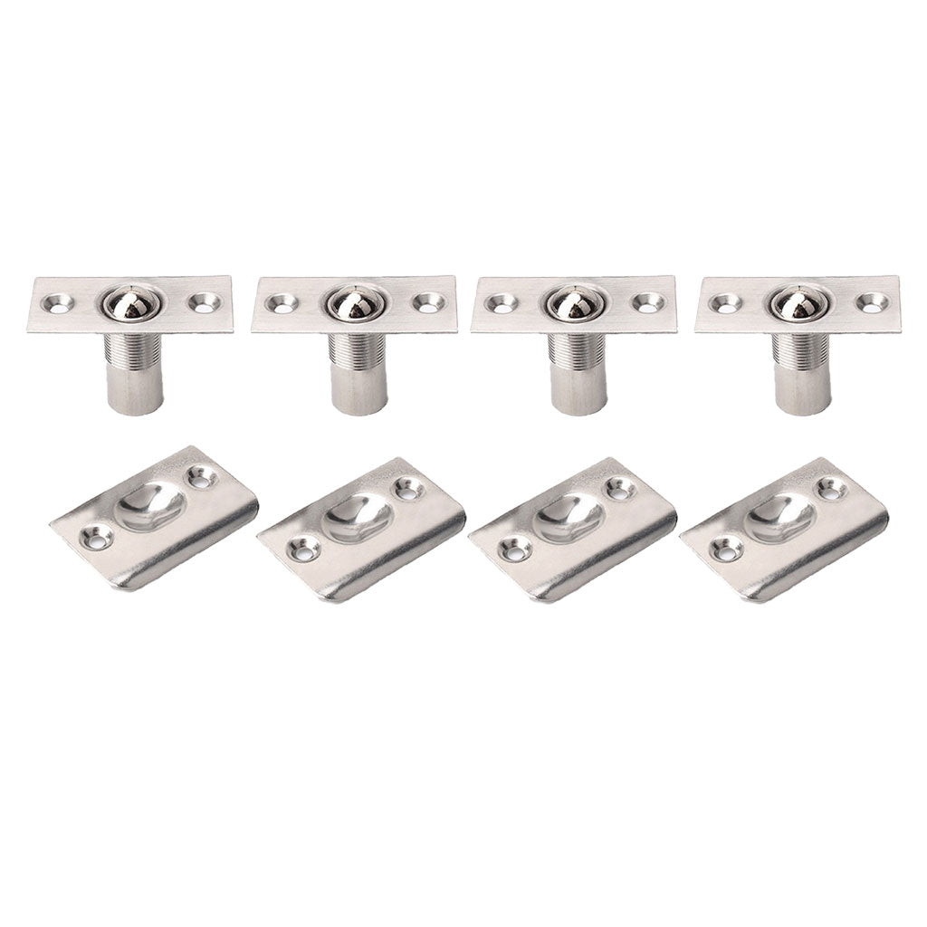 4x Stainless Steel Roller Ball Catch Mortice Lock Door Cupboard Spring Latch