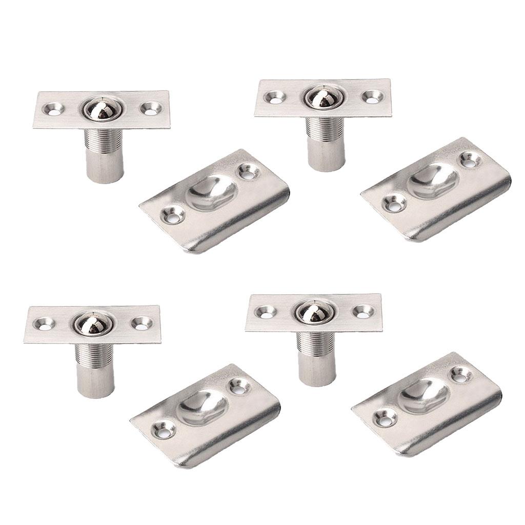 4x Stainless Steel Roller Ball Catch Mortice Lock Door Cupboard Spring Latch