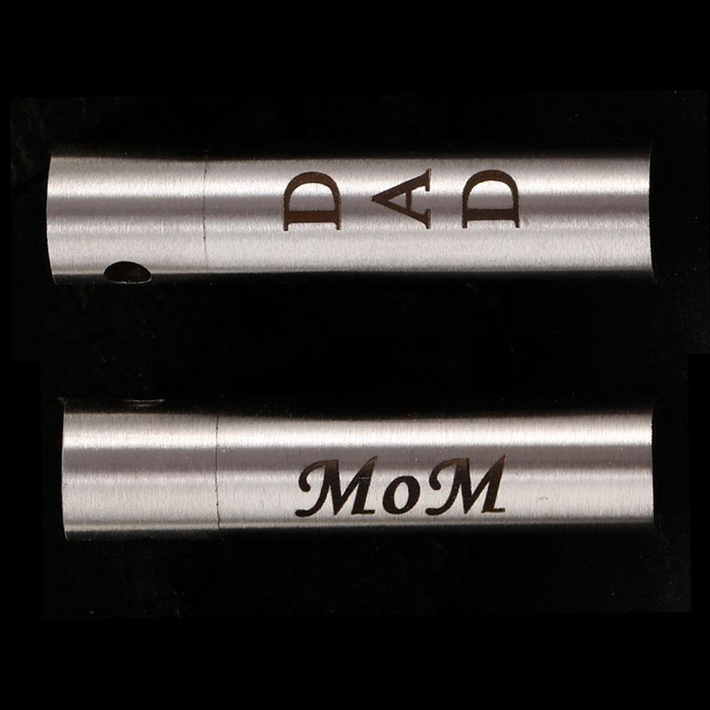 2Pcs Cylinder Pillar Stainless Steel Urn Cremation Family Keepsake Pendant