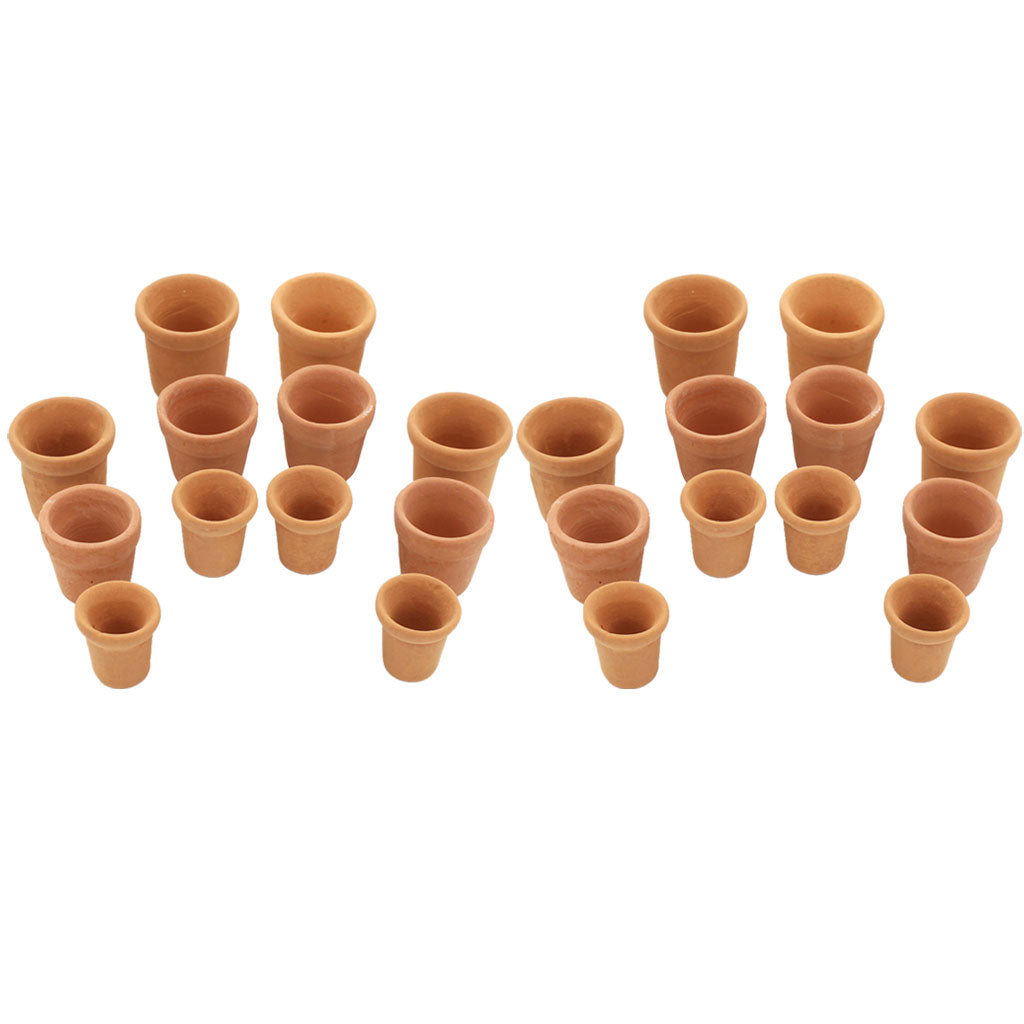 24 Pieces 1/12 Dollhouse Miniatures Flowerpots for Dolls Garden Decoration