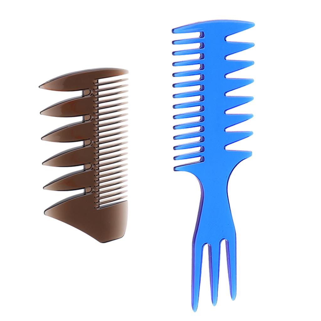 2pcs Men's Oily Hair Pick Comb Salon Dye Hairdressing Styling Wide Tooth