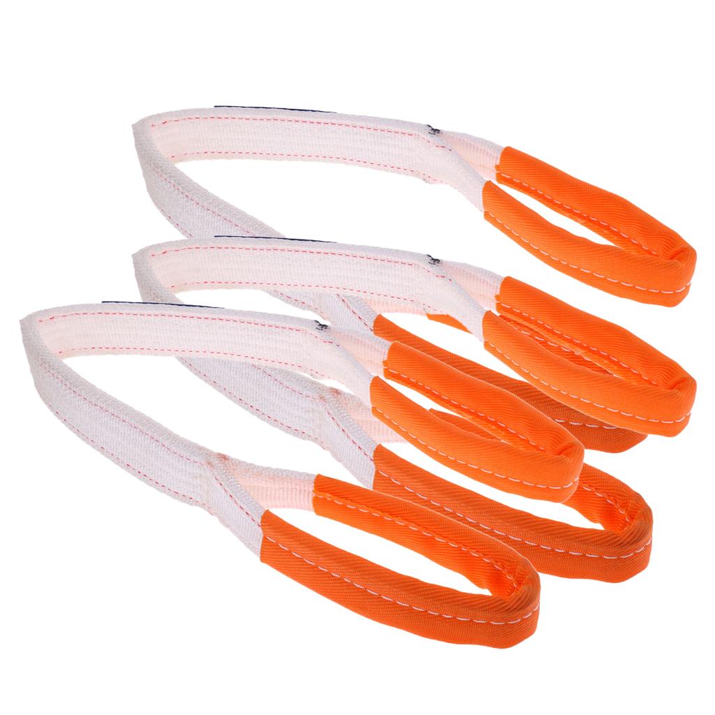 3Pcs Heavy Duty Tree Saver Tow Strap Towing Pull Rope Cable Road Recovery