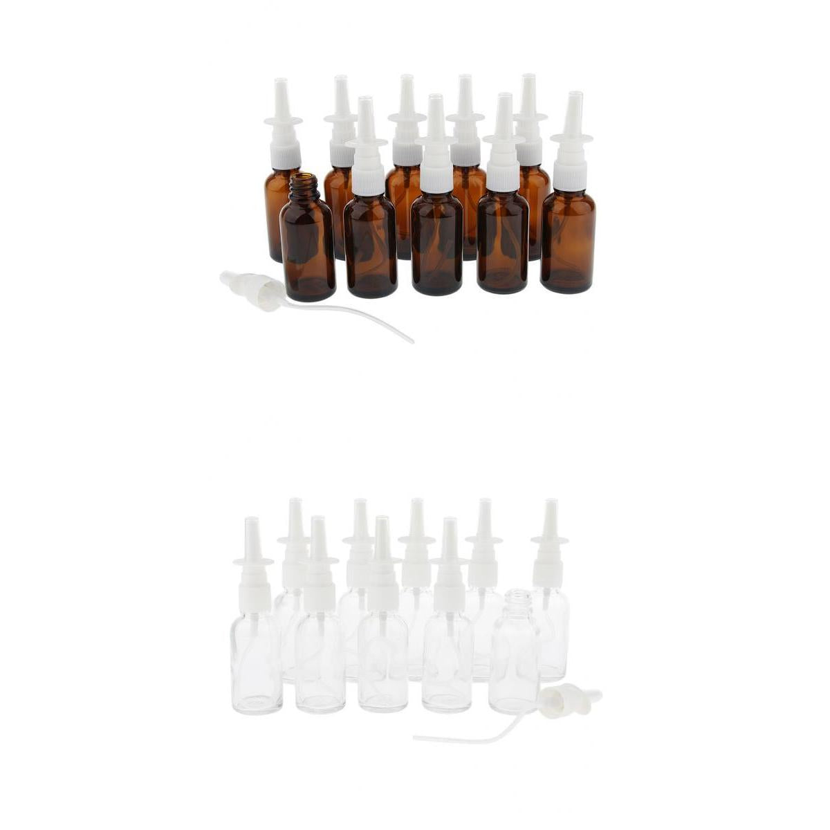 20 Pieces 30ml Empty Glass Nasal Spray Pump Bottle Fine Mist Vials Sprayer