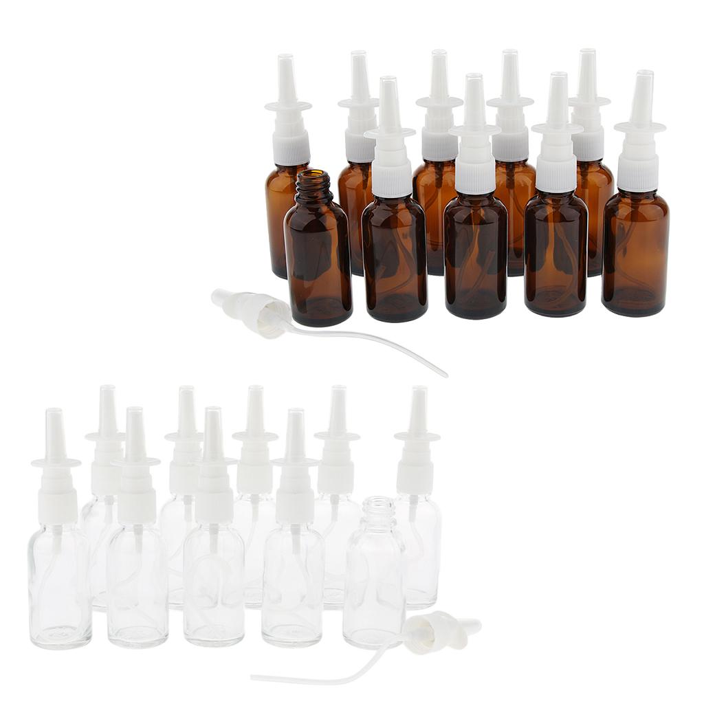 20 Pieces 30ml Empty Glass Nasal Spray Pump Bottle Fine Mist Vials Sprayer