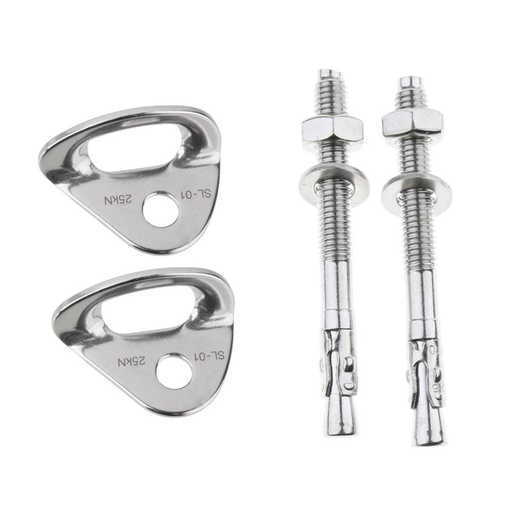 4pcs Stainless Steel Climbing 25KN Anchor Plates Hanger Bolts Set M10x100
