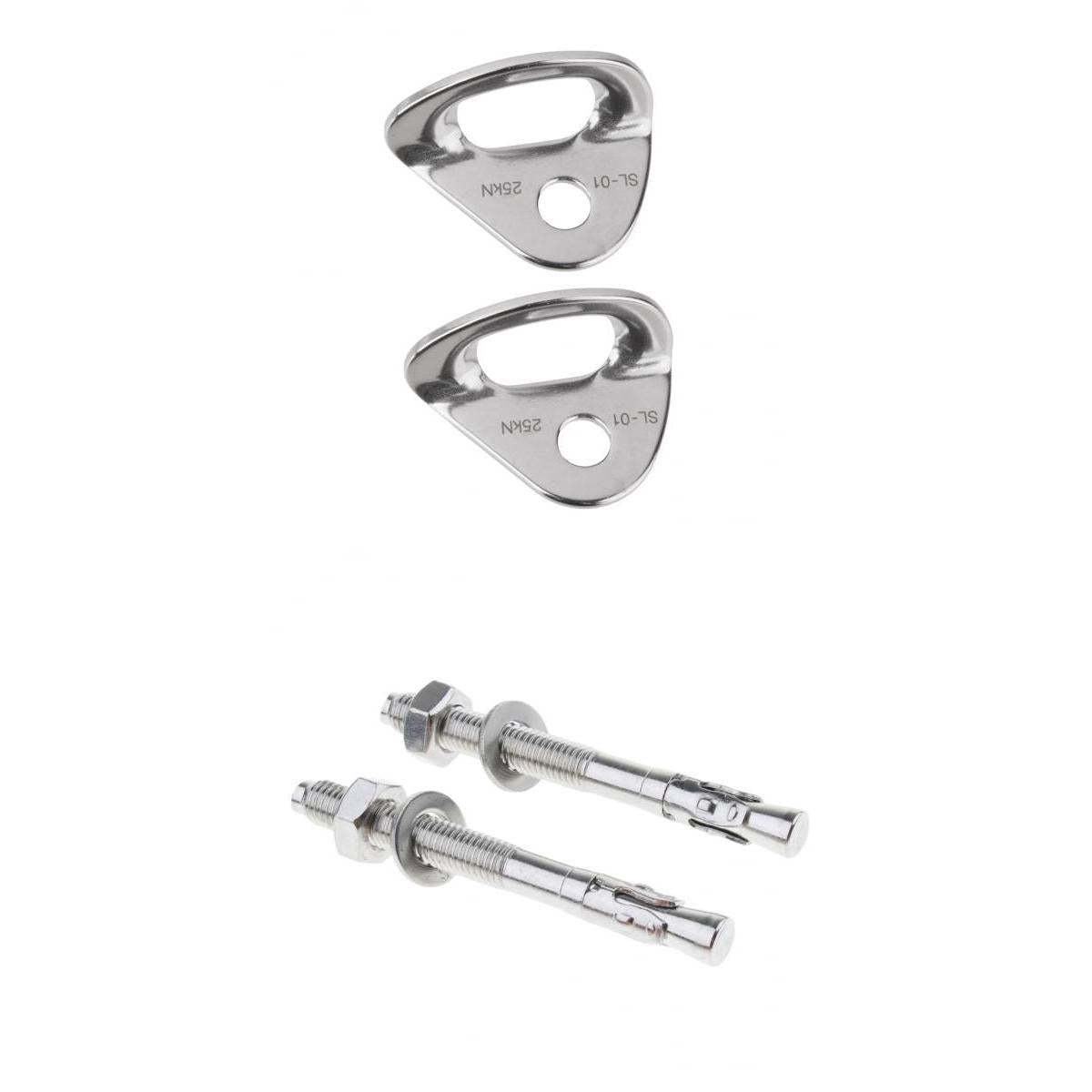 4pcs Stainless Steel Climbing 25KN Anchor Plates Hanger Bolts Set M10x100