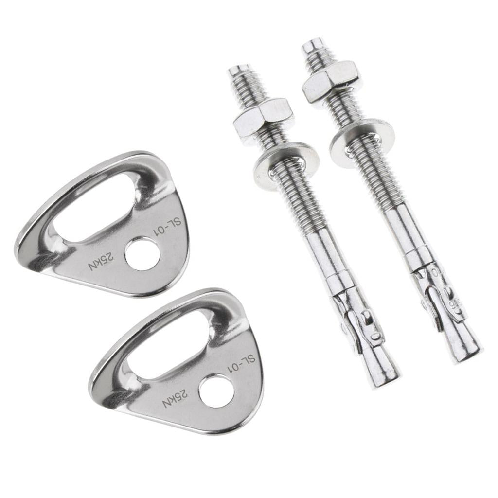 4pcs Stainless Steel Climbing 25KN Anchor Plates Hanger Bolts Set M10x100