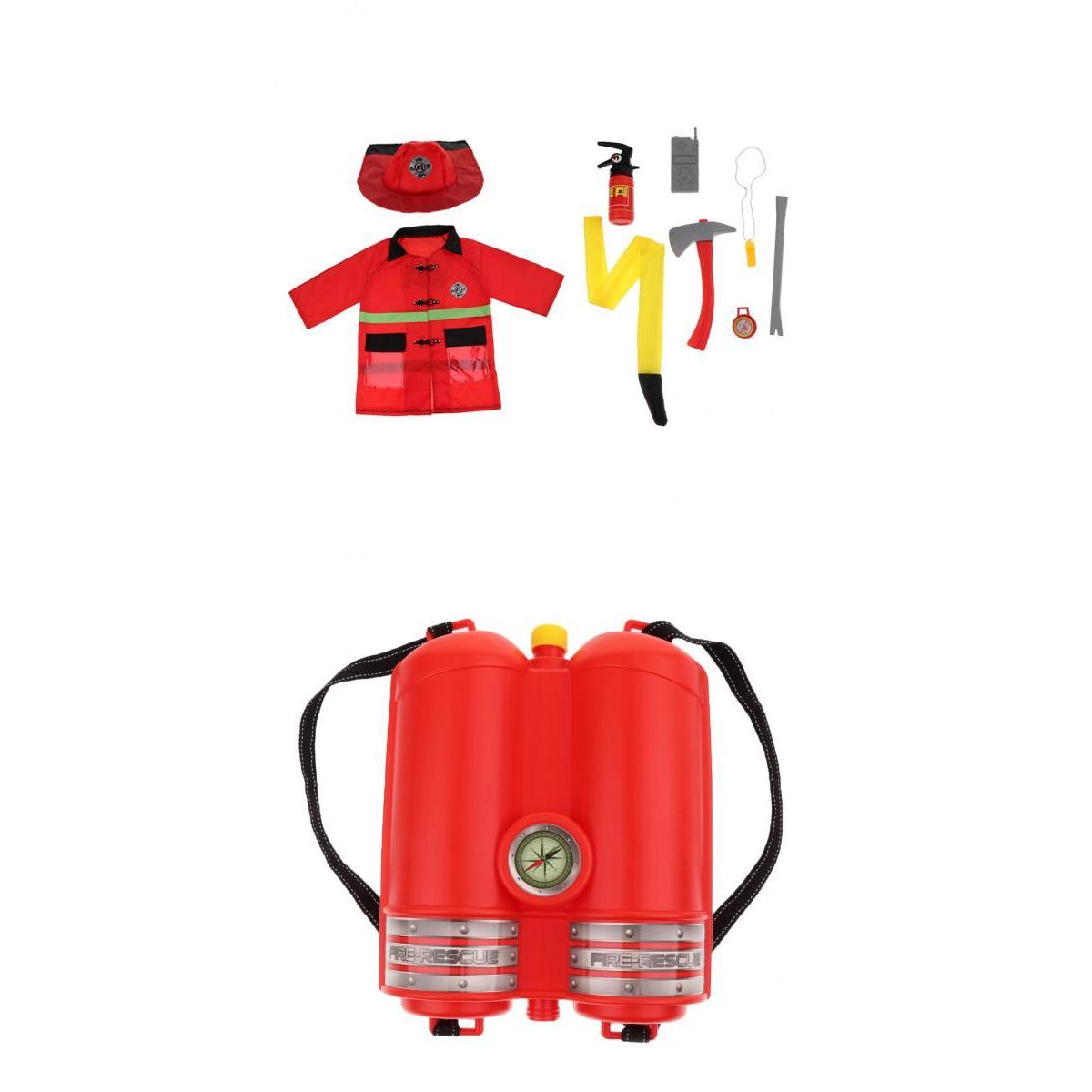 Children Fireman Role Play Costume Halloween Cosplay Set 10 Pieces