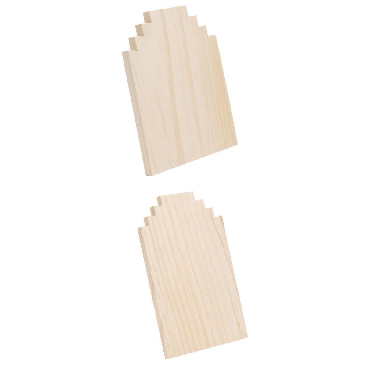 2 Pieces Solid Wood Necklace Display Stand Jewelry Shelf Rack Shoot Props