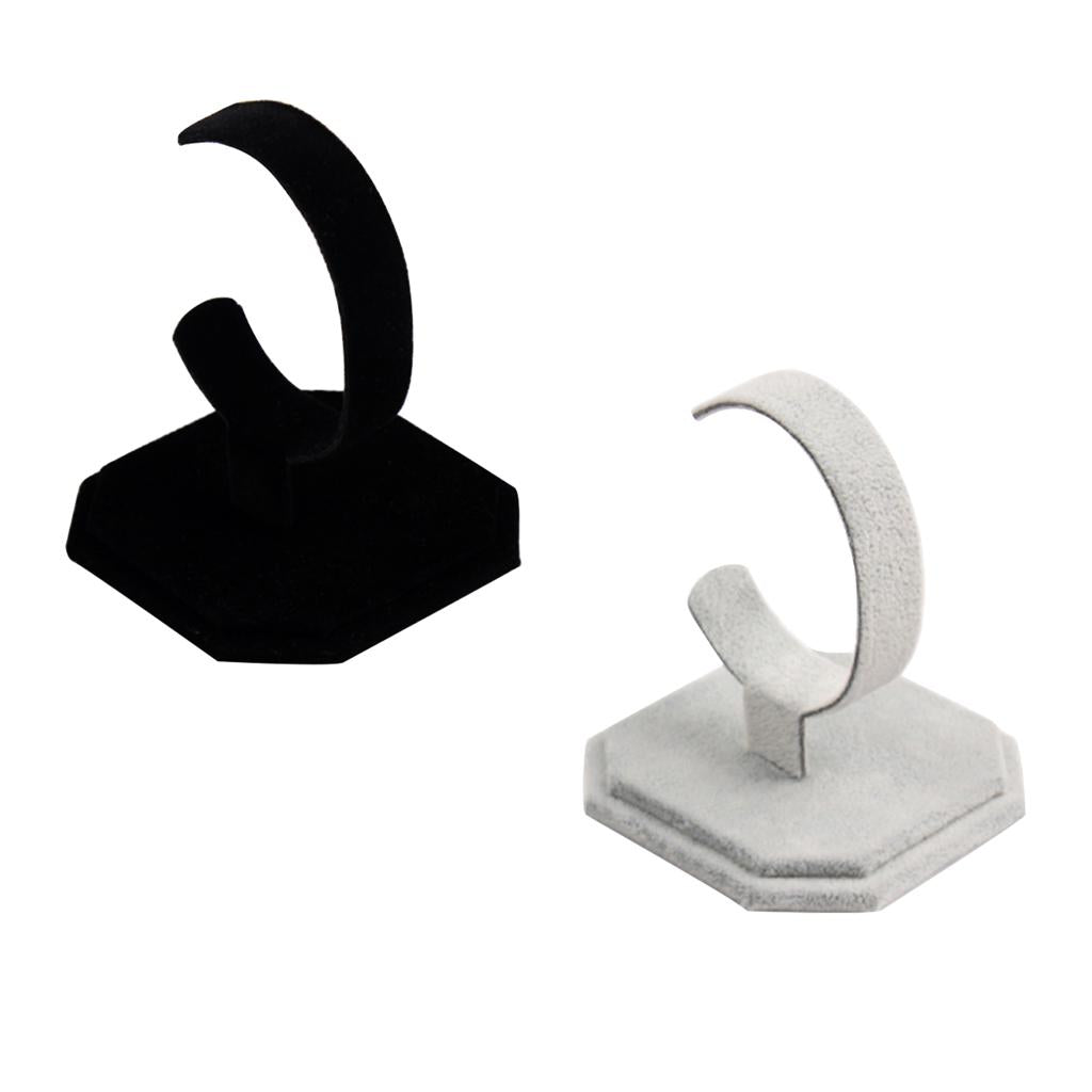 4pcs Velvet C Type Jewelry Bracelet Bangle Watch Display Rack Stand Holder