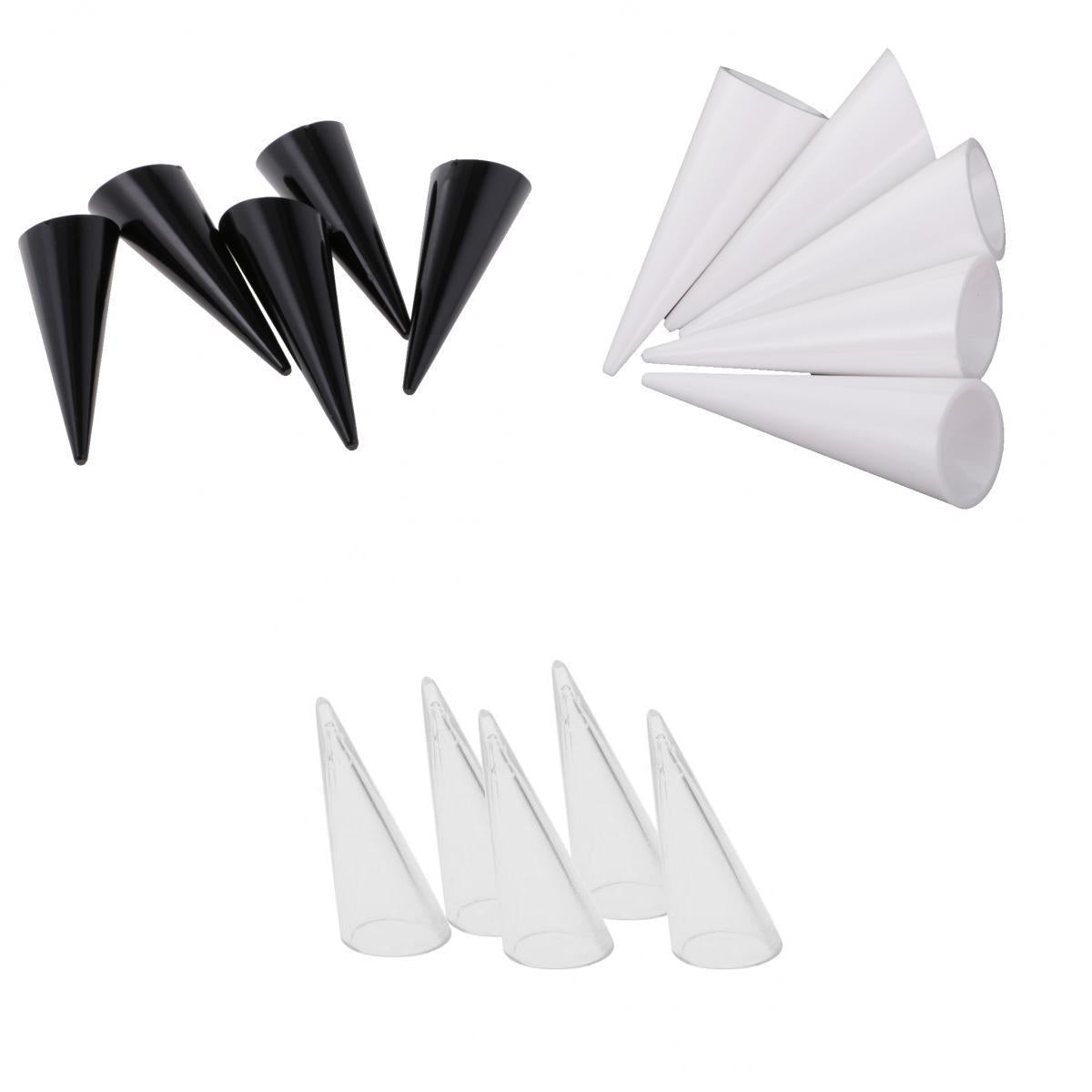 15 Pieces Plastic Finger Cone Ring Stand Jewellery Display Holder Showcase