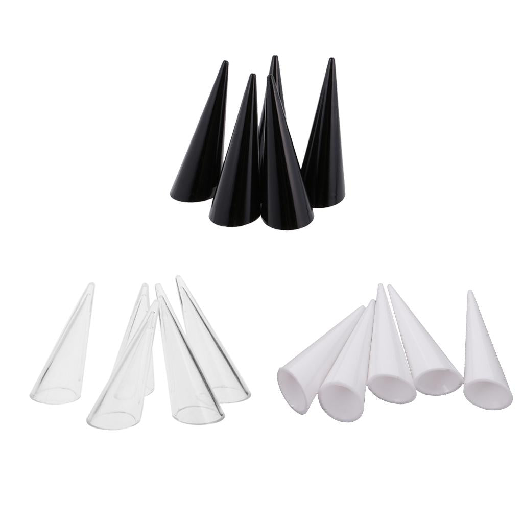 15 Pieces Plastic Finger Cone Ring Stand Jewellery Display Holder Showcase