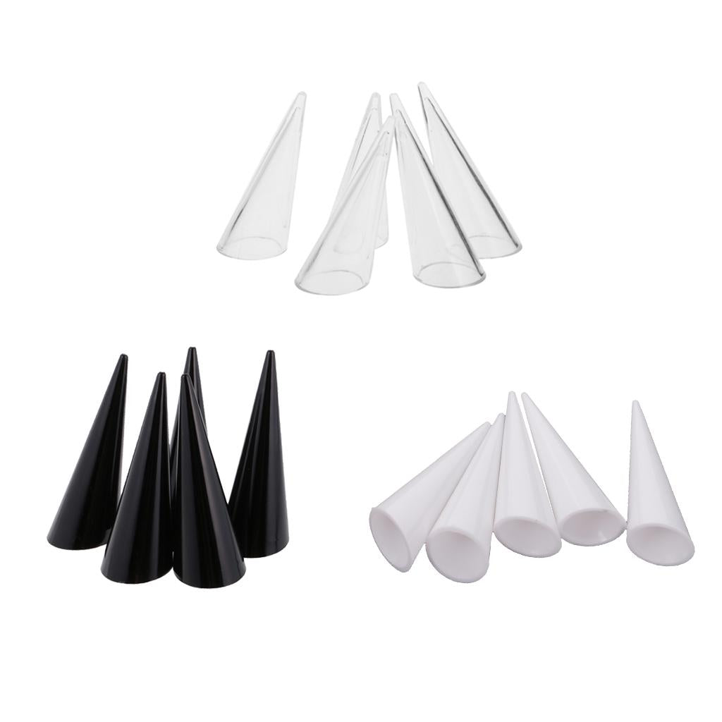 15 Pieces Plastic Finger Cone Ring Stand Jewellery Display Holder Showcase