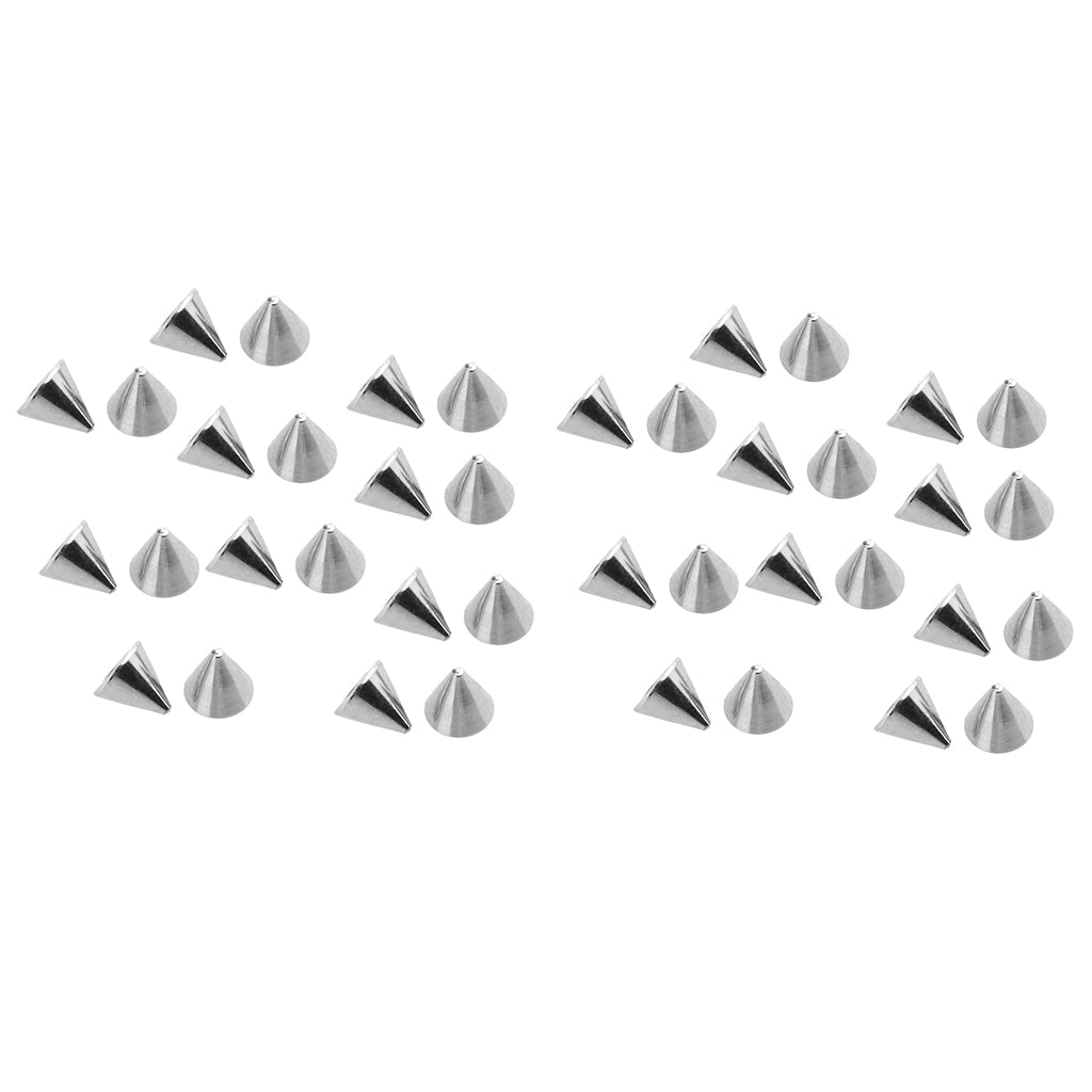 40 Piece Stainless Steel Piercing Jewelry Spike fit 16g/14g Barbell Cone