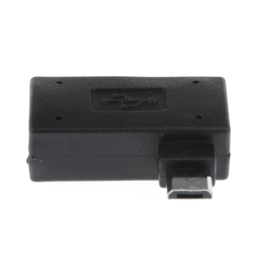 2 Pieces 90 degree Right Angle Micro USB 2.0 OTG Host Adapter with USB Power