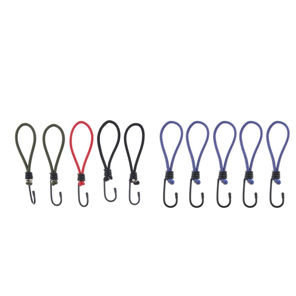 10 Pcs Bungee Hook Tie - Tarpaulin Elastic Stretch Cord Straps with Hook