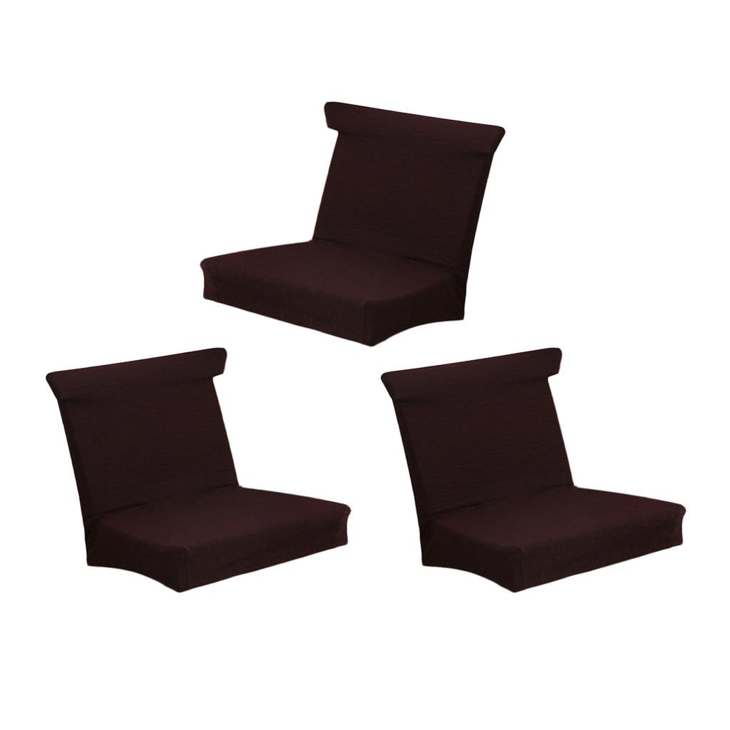 2Pcs Thick Knitted Removable Elastic Dining Chair Slipcover Covers Coffee