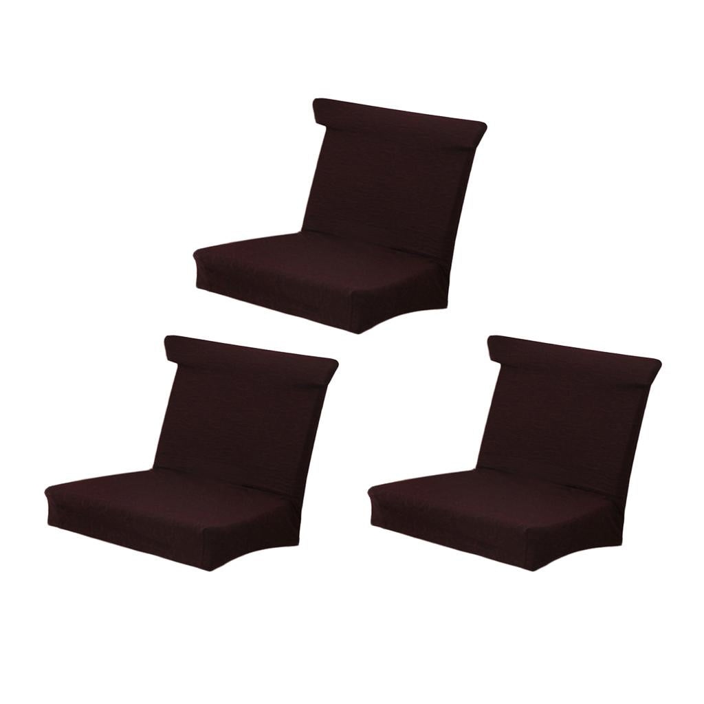 2Pcs Thick Knitted Removable Elastic Dining Chair Slipcover Covers Coffee