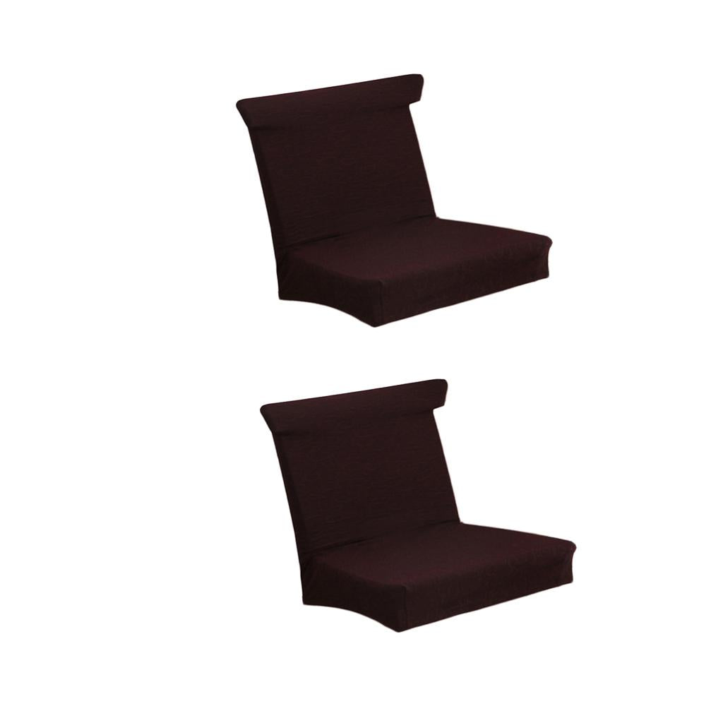 2Pcs Thick Knitted Removable Elastic Dining Chair Slipcover Covers Coffee