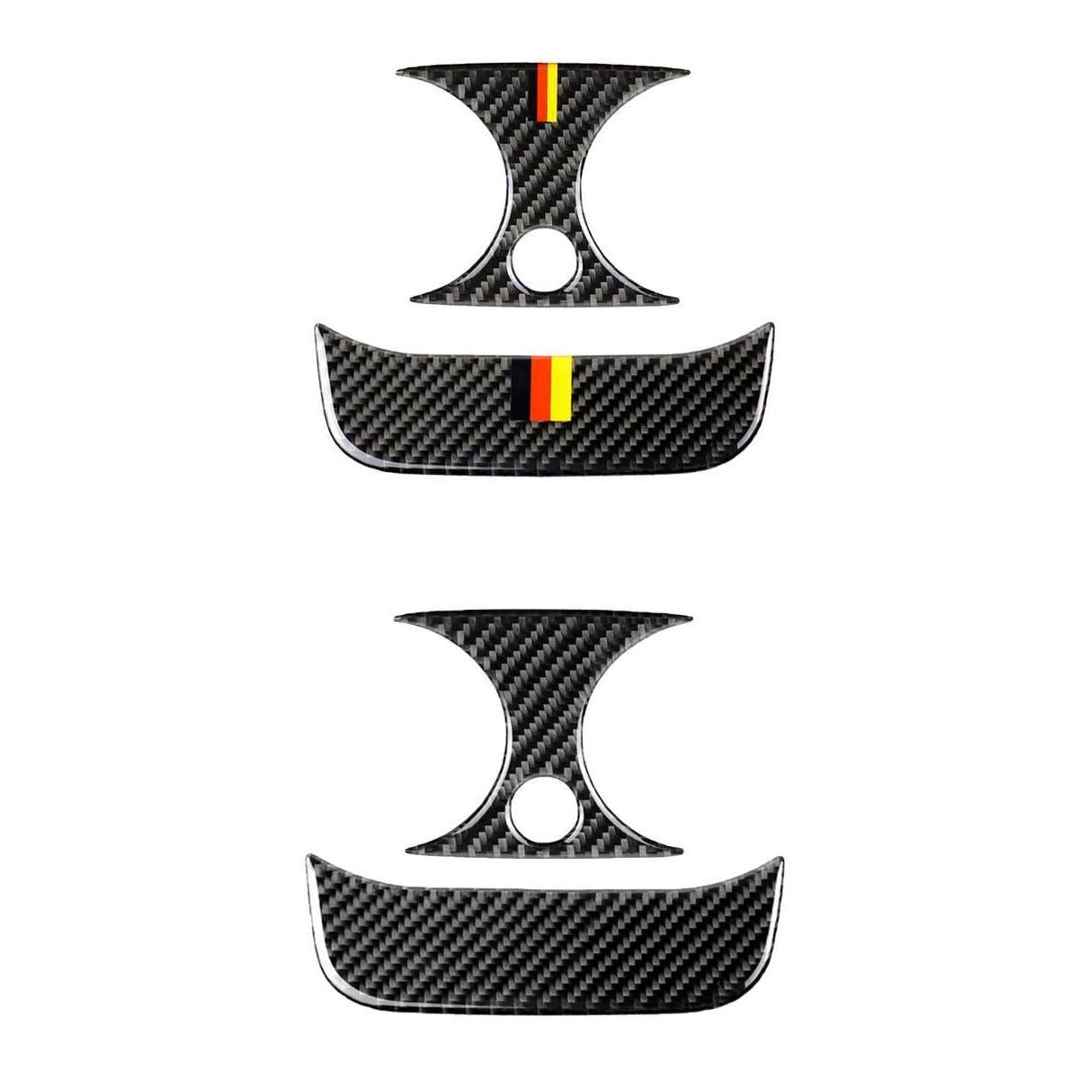 2 SET Rear Carbon Fiber Car Outlet Cover Sticker for Mercedes BLACK+M-COLOR