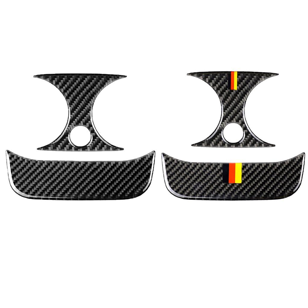 2 SET Rear Carbon Fiber Car Outlet Cover Sticker for Mercedes BLACK+M-COLOR