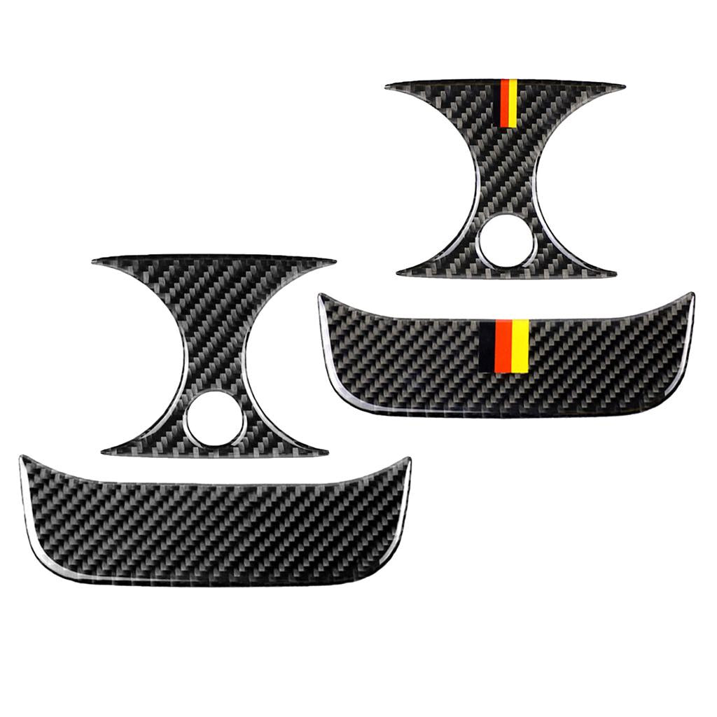 2 SET Rear Carbon Fiber Car Outlet Cover Sticker for Mercedes BLACK+M-COLOR