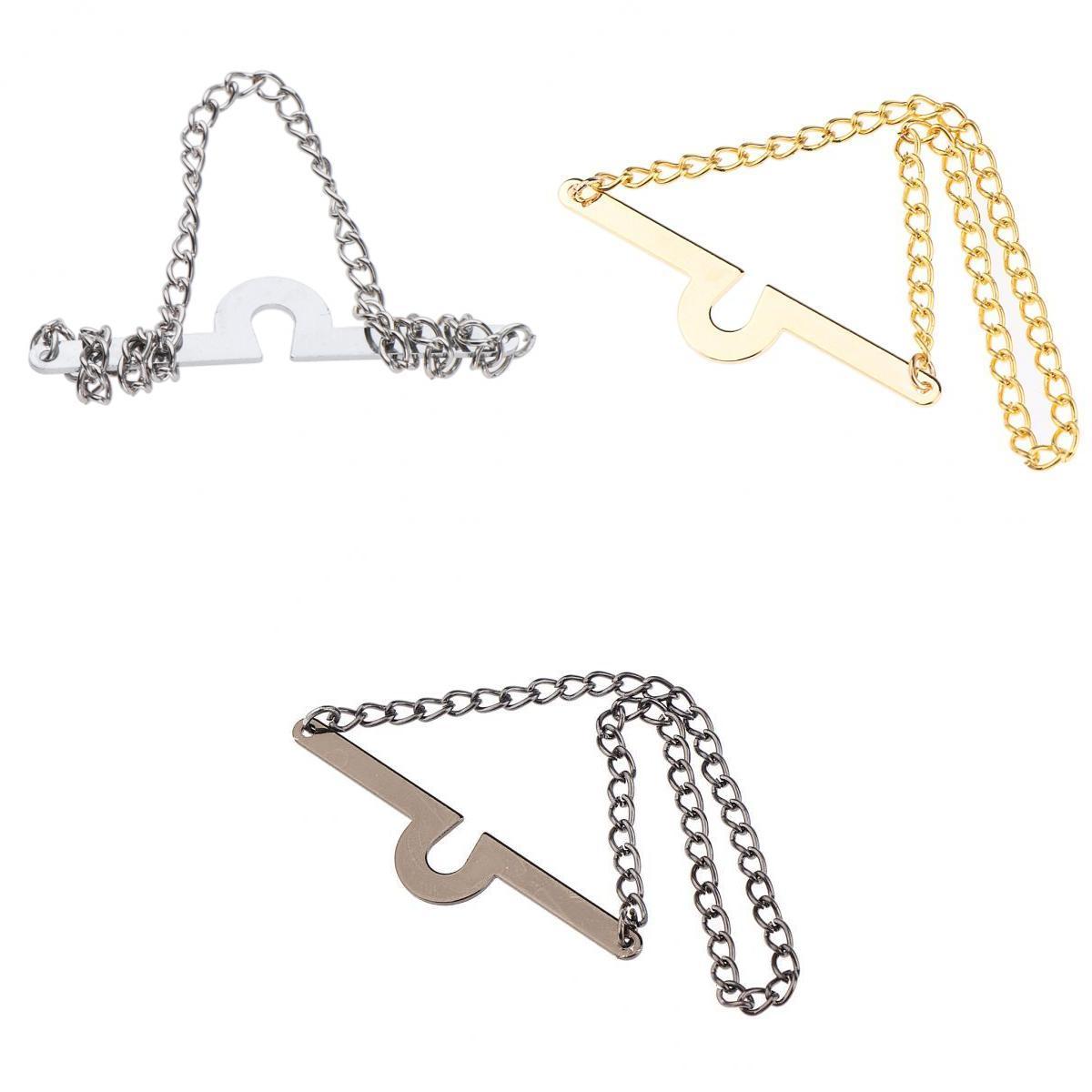 3 Pieces Fashion Single Loop Tie Tack Chains Necktie Links Men/Boy Jewelry