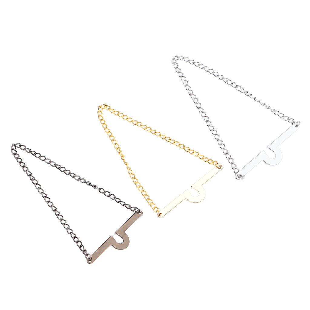 3 Pieces Fashion Single Loop Tie Tack Chains Necktie Links Men/Boy Jewelry