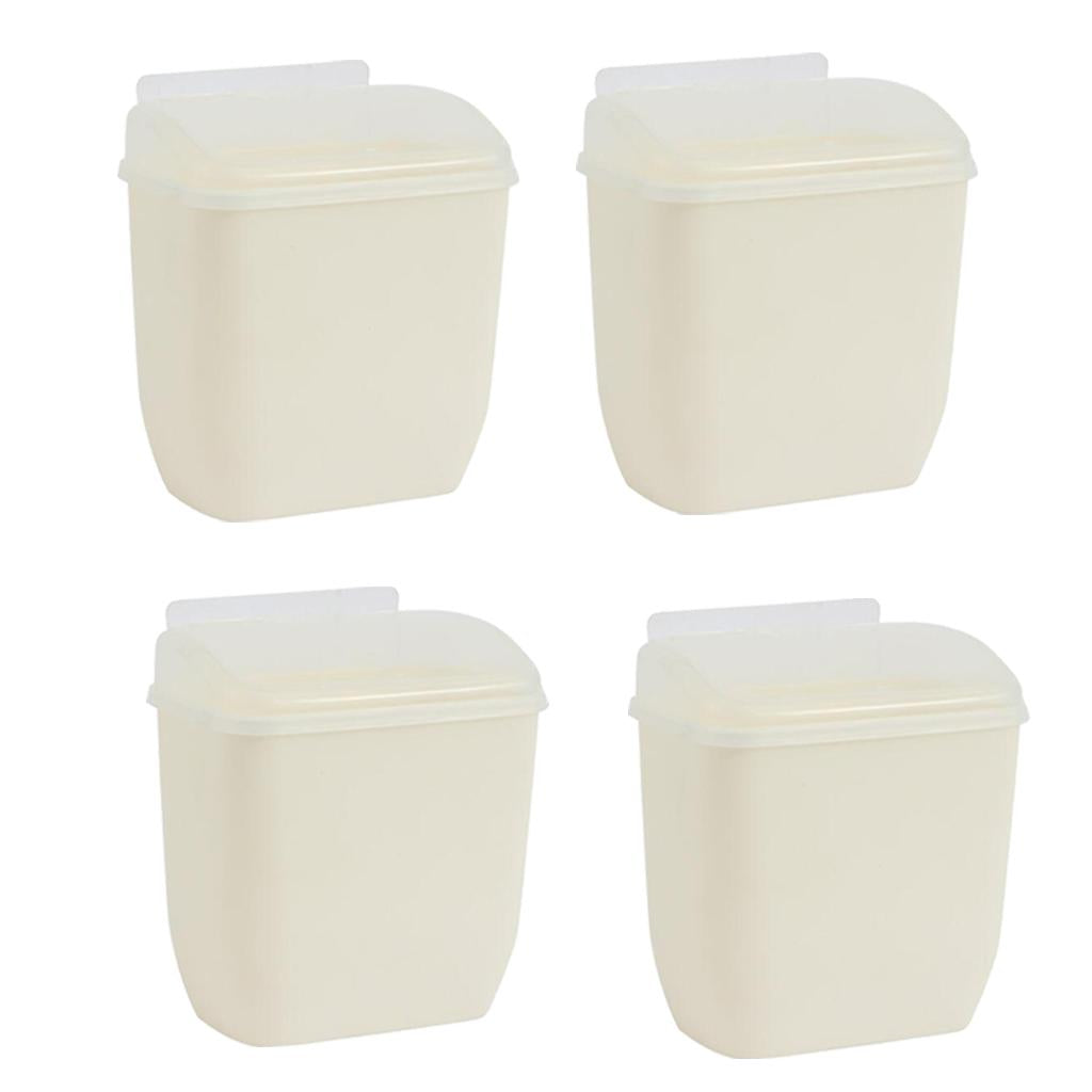 4x Wall Mounted Hanging Rubbish Bin Trash Can Wastebasket Bathroom Kitchen