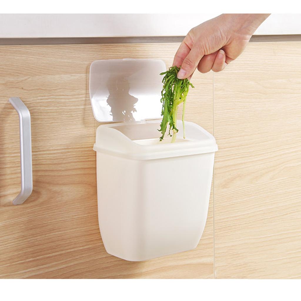 4x Wall Mounted Hanging Rubbish Bin Trash Can Wastebasket Bathroom Kitchen