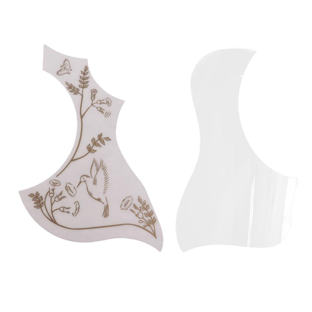 2pcs Transparent Acoustic Guitar Pickguard Self-adhesive Pick Guard
