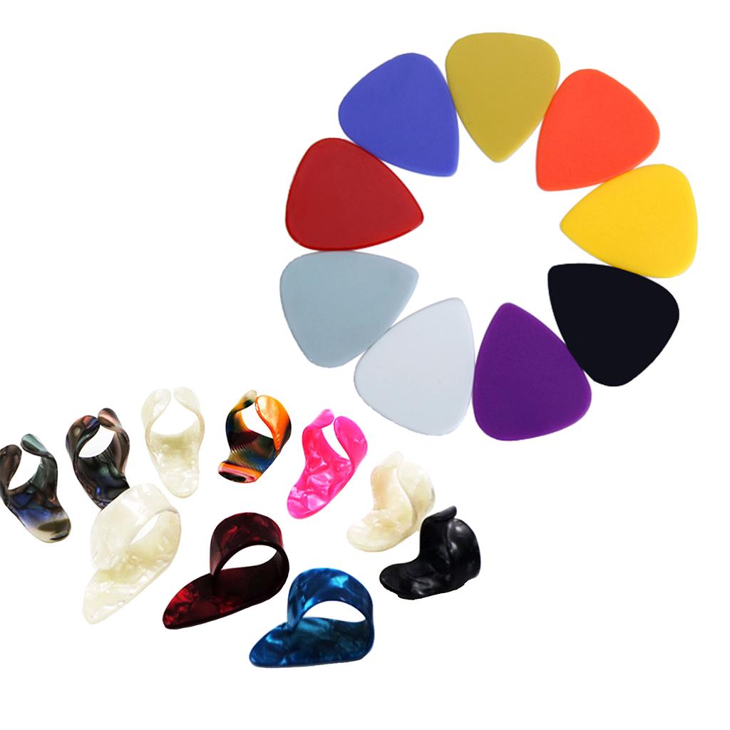 100pcs Plastic Guitar Pick Plectrum+15pcs Thumb Finger Guitar Pick