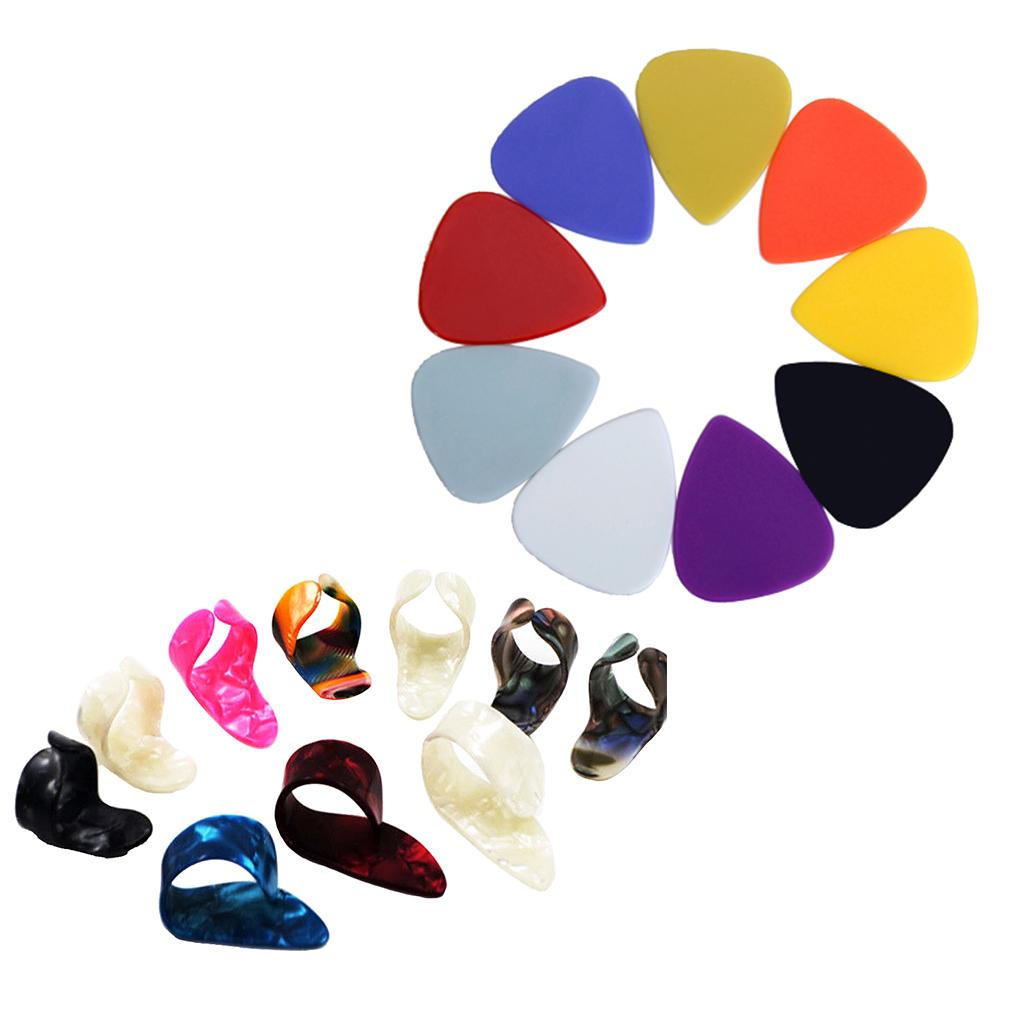 100pcs Plastic Guitar Pick Plectrum+15pcs Thumb Finger Guitar Pick