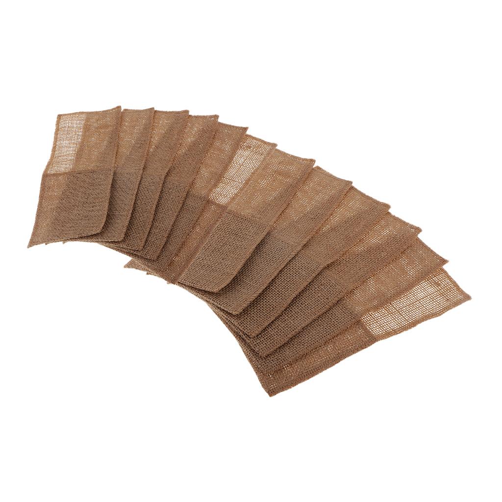 12pcs Burlap Knifes Forks Holders Cutlery Pouch Bag Party Tableware Favor