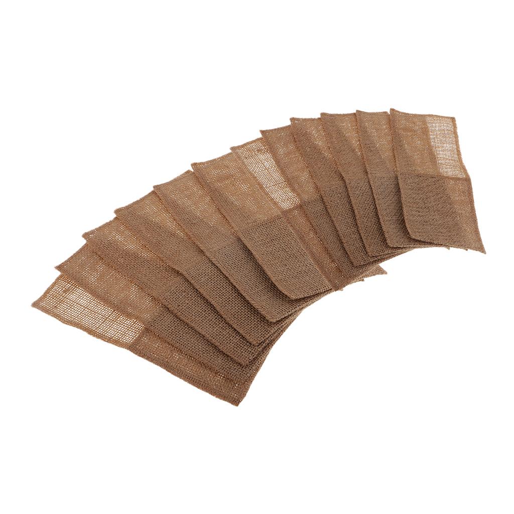12pcs Burlap Knifes Forks Holders Cutlery Pouch Bag Party Tableware Favor