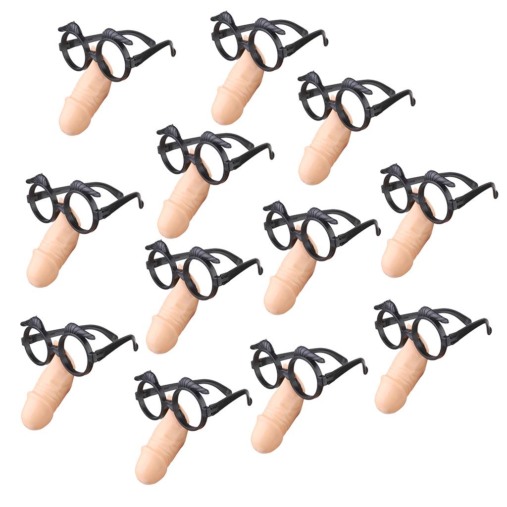 12pcs Plastic Penis Willy Fun Glasses Frame Hen Party Hen Night Accessory