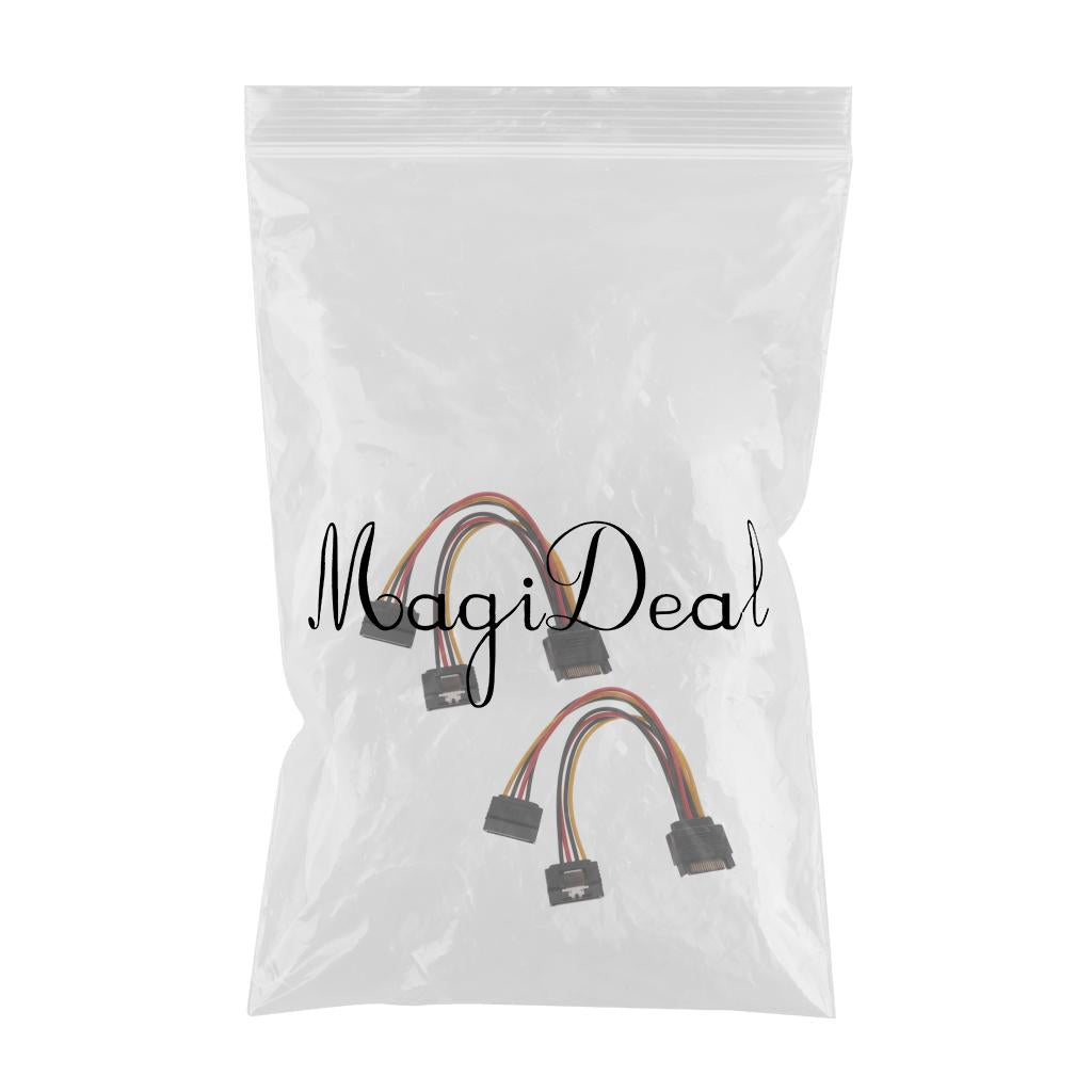 2x SATA Power Y Splitter Cable Adapter 15Pin Male to 2 Female Cord 20cm