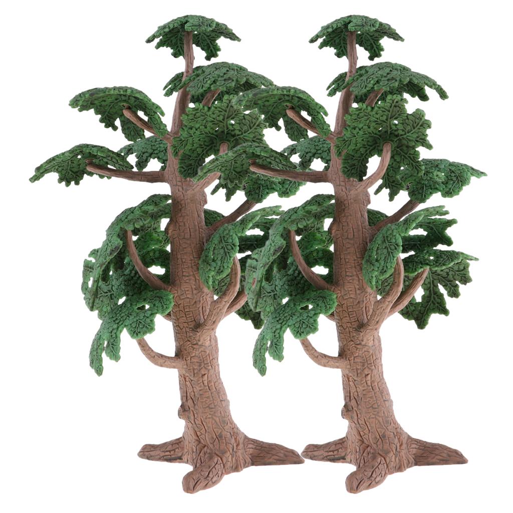 2pcs Cedar Pine Tree Model Cypress for Mini Landscape Dioramas Scenery 24cm