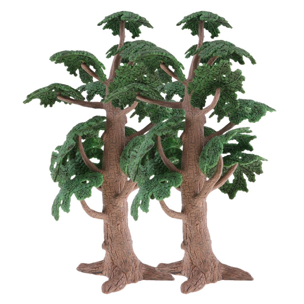 2pcs Cedar Pine Tree Model Cypress for Mini Landscape Dioramas Scenery 24cm