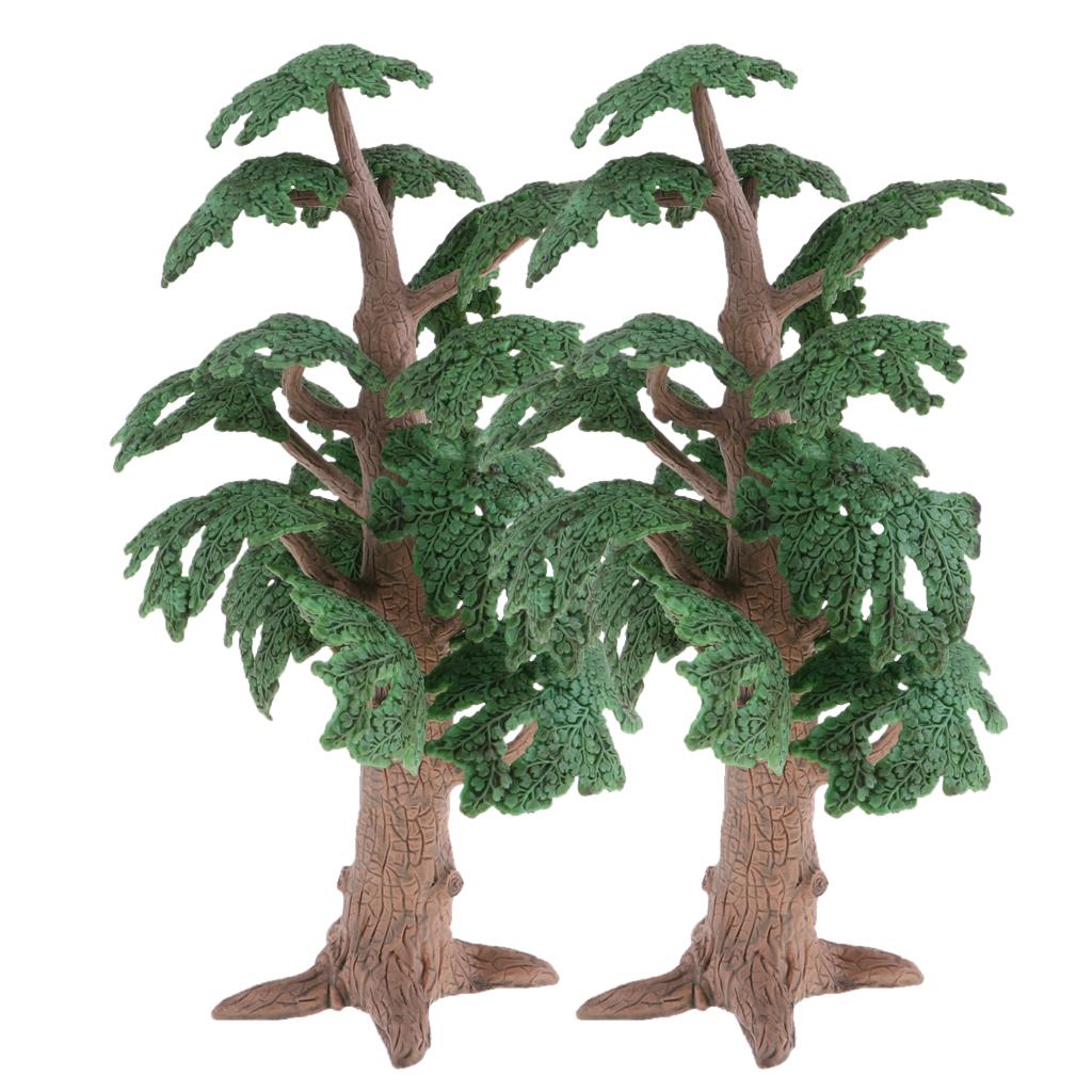 2pcs Cedar Pine Tree Model Cypress for Mini Landscape Dioramas Scenery 24cm