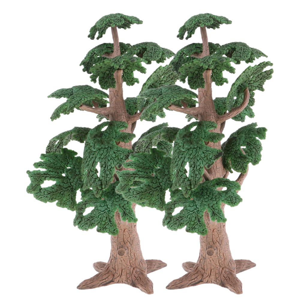 2pcs Cedar Pine Tree Model Cypress for Mini Landscape Dioramas Scenery 24cm