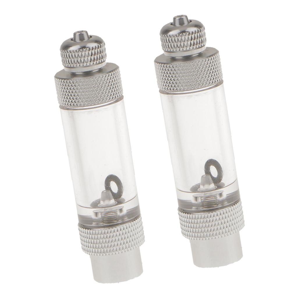 2 Pcs Aluminium Aquarium Inline CO2 Bubble Counter with check valve