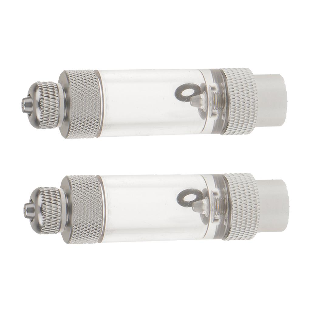 2 Pcs Aluminium Aquarium Inline CO2 Bubble Counter with check valve
