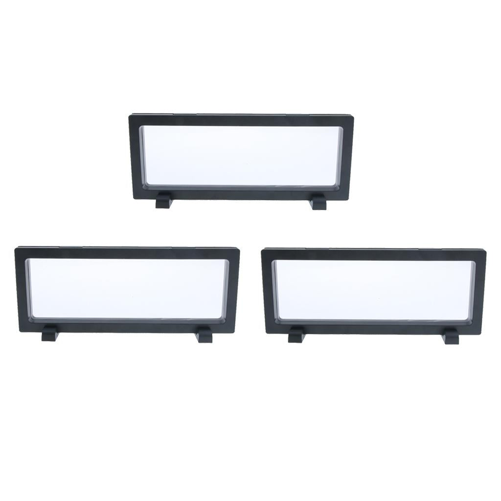 3pc 3D Floating Jewelry Coin Display Frame Case Box Stand Rack Holder 9x23cm