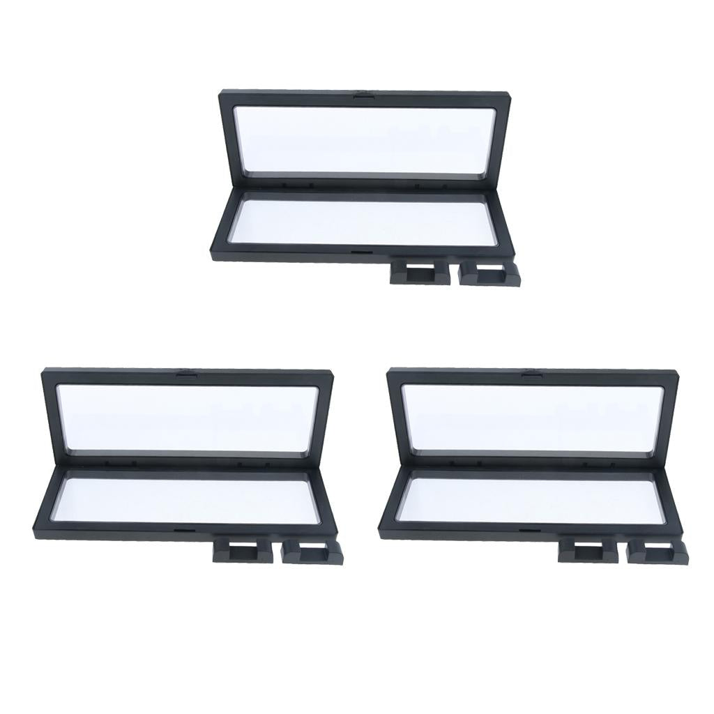 3pc 3D Floating Jewelry Coin Display Frame Case Box Stand Rack Holder 9x23cm