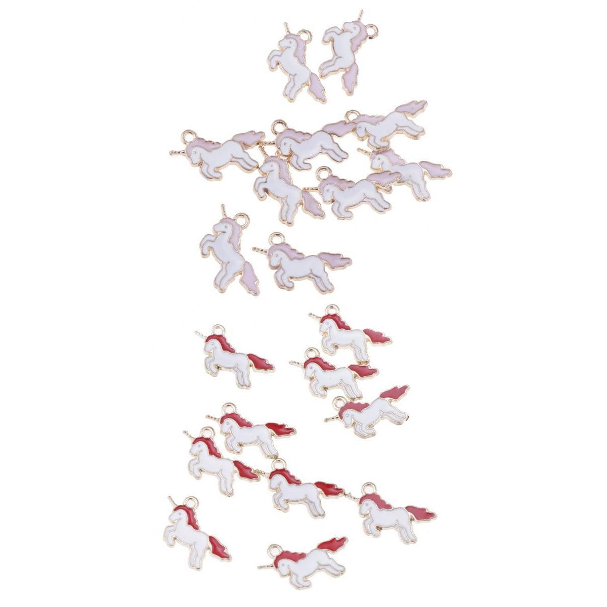 20 Pieces Lovely Unicorn Charms Pendant Findings Beads Jewelry Making Crafts