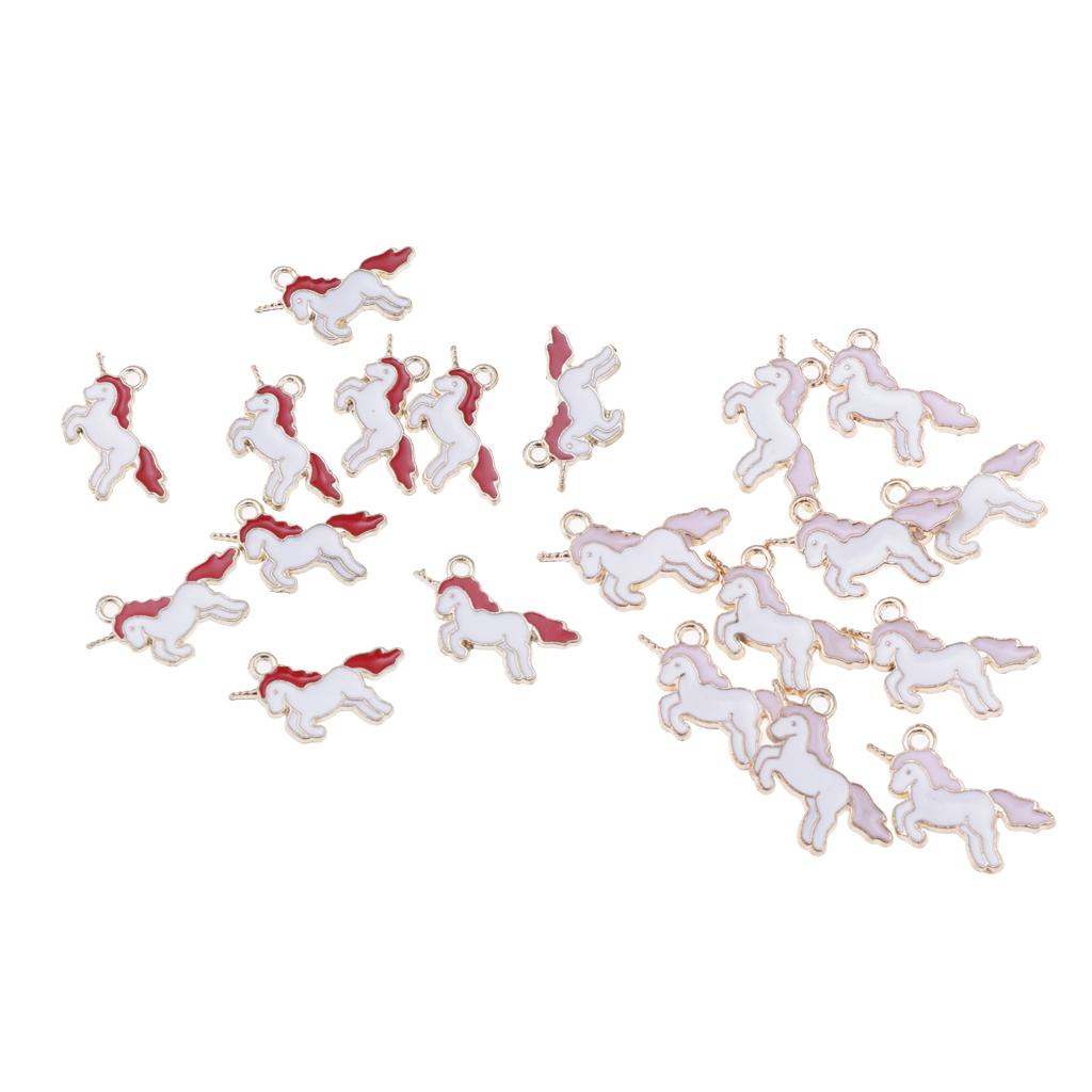 20 Pieces Lovely Unicorn Charms Pendant Findings Beads Jewelry Making Crafts