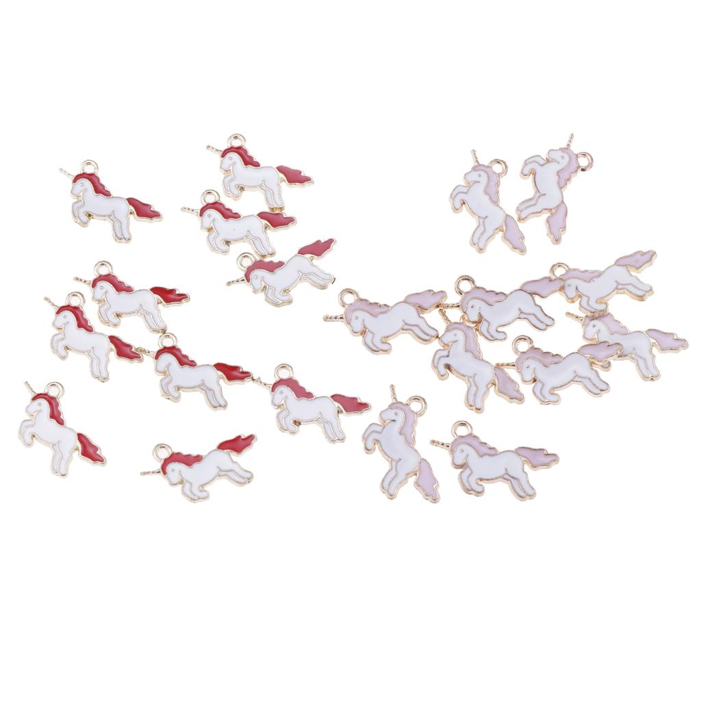 20 Pieces Lovely Unicorn Charms Pendant Findings Beads Jewelry Making Crafts