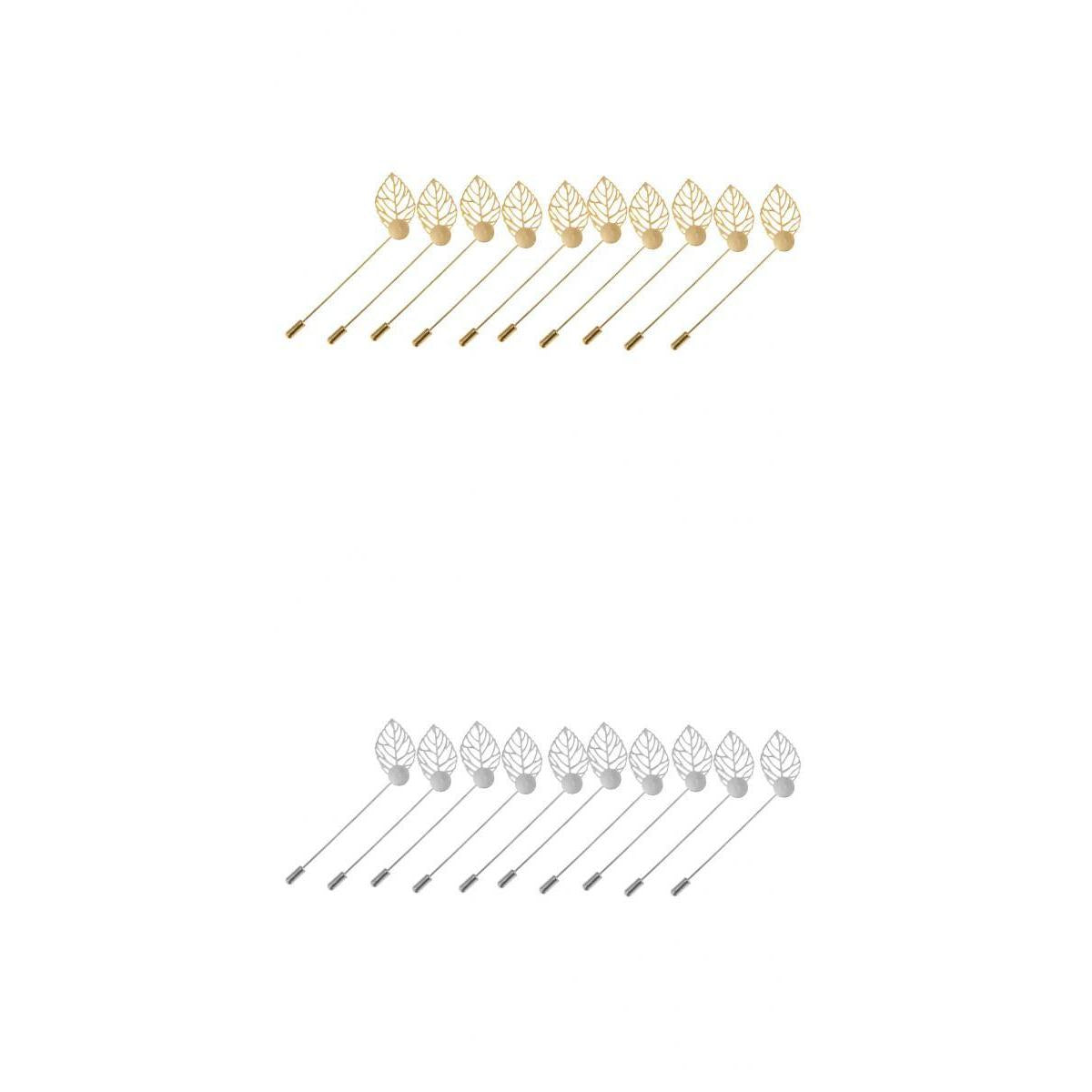 20 Pieces Leaf Clutch Stick Pin 1cm Base Brooch Glue on Collar Pin Crafting