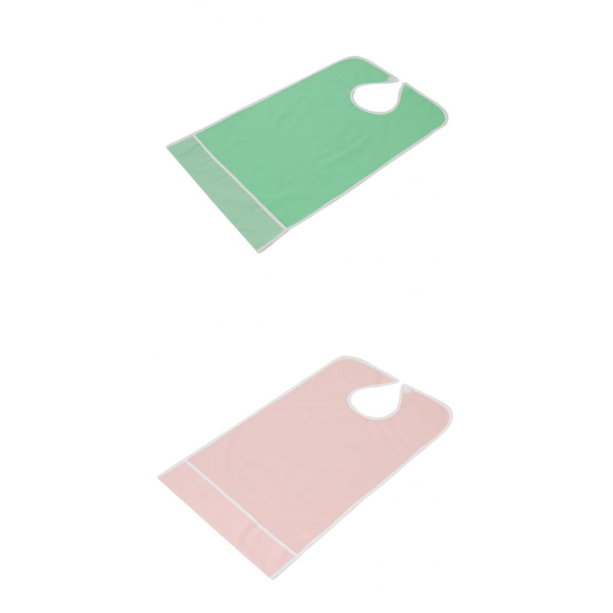 2 Pieces Reusable Eating Bibs Elderly Disability Aid Apron with Pocket 45x65